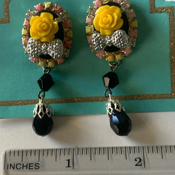 Necklace and earring set black and yellow - Picture 9 of 16